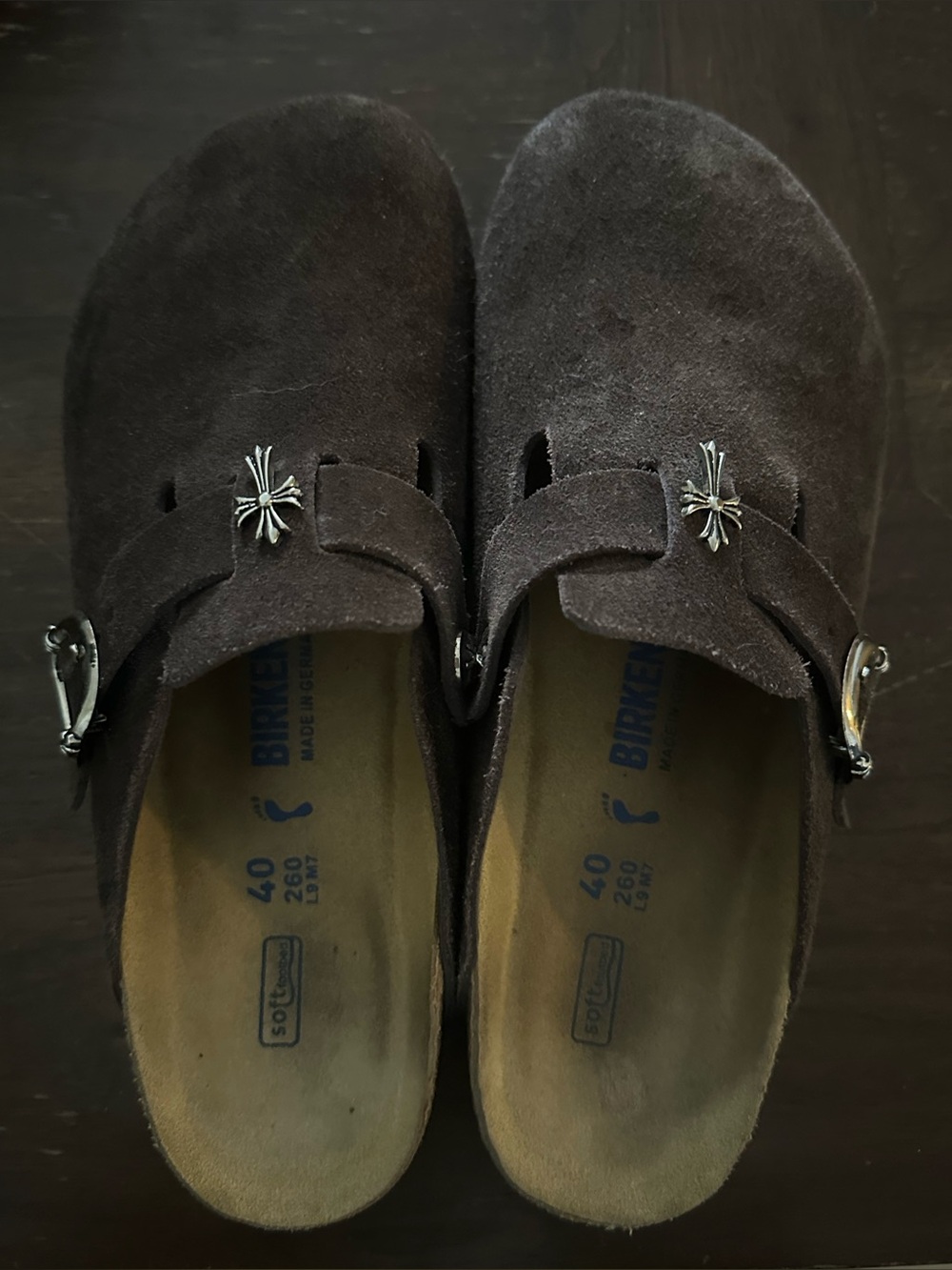 Birkenstock Dark Brown Suede Clogs